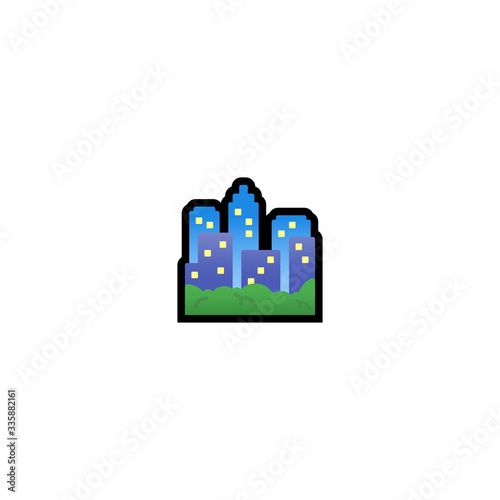 Cityscape Isolated Realistic Vector Icon.  Illustration Emoji, Emoticon, Icon