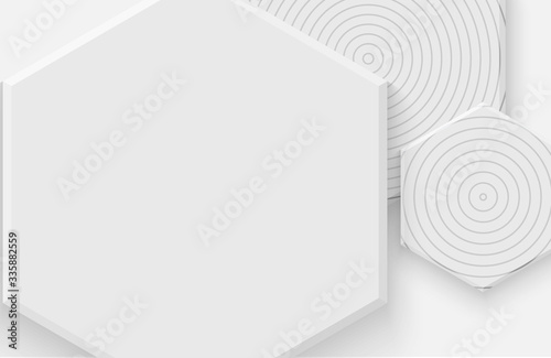 Elegant White background with hexagon geometric shape composition. Minimalist modern design © Benny Studio