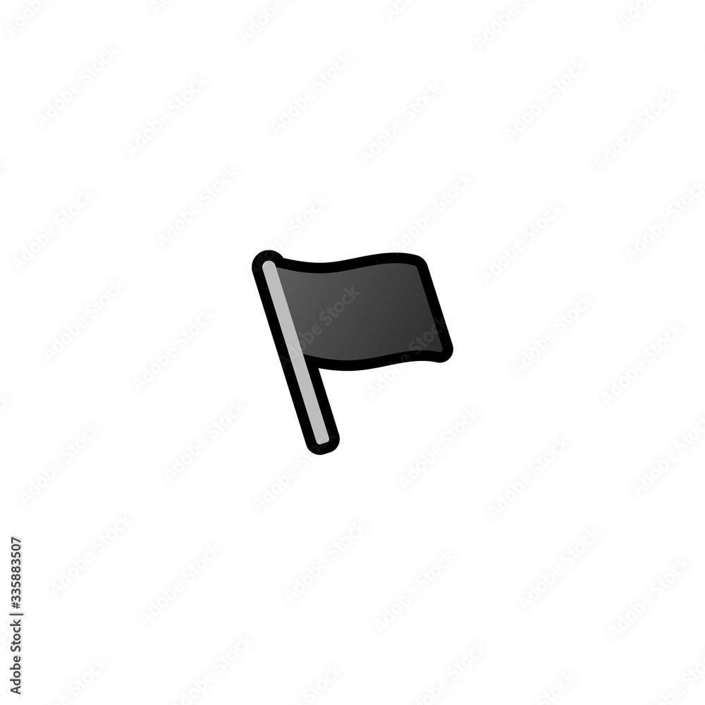 Black Flag isolated realistic vector icon. Flag illustration icon Black Flag isolated realistic vector icon. Flag illustration icon