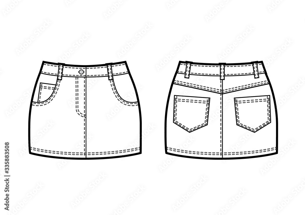 Jean skirt sale drawing