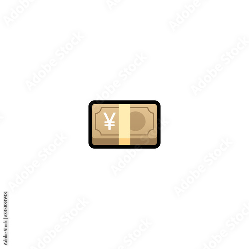 Yen Banknote Isolated Realistic Vector Icon. Money Illustration, Icon