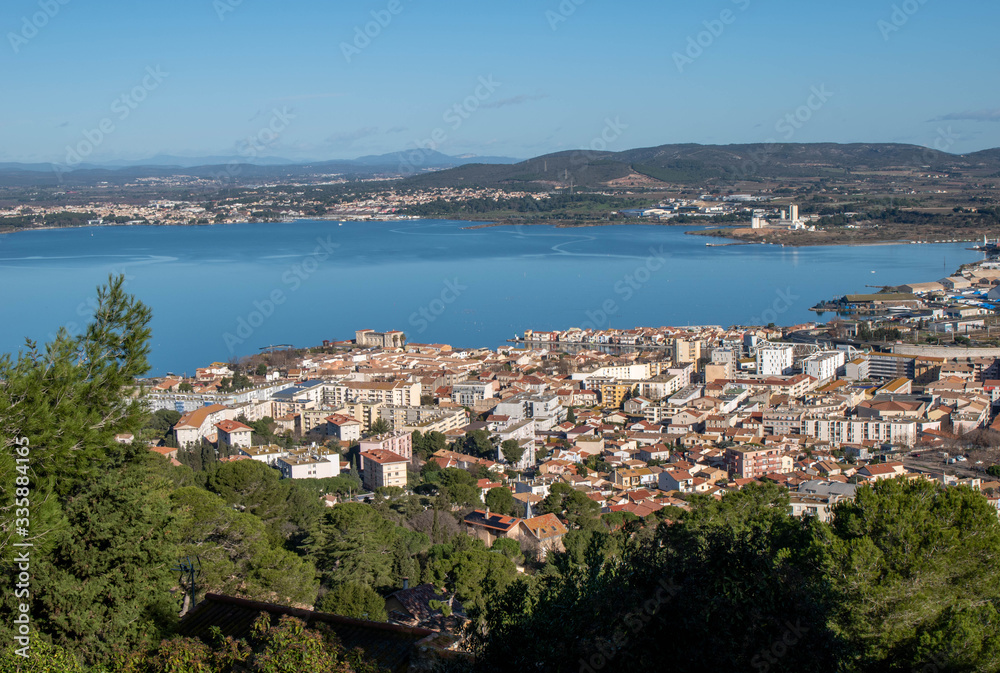 View of the city of Sète in France. City in the south of France