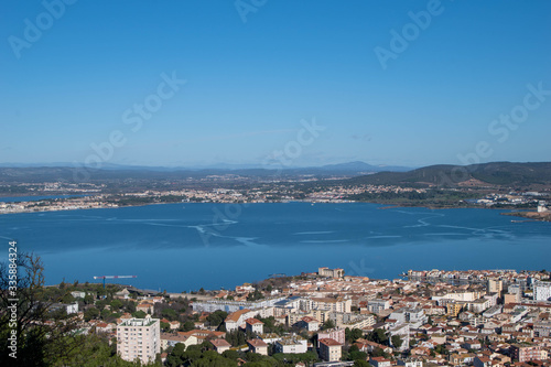 View of the city of Sète in France. City in the south of France
