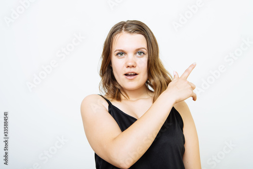 girl points to someone the finger