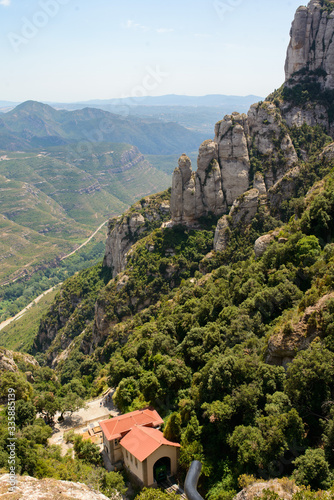 Wallpaper Mural A mountain view with monastery on the top in Montserrat, Spain Torontodigital.ca