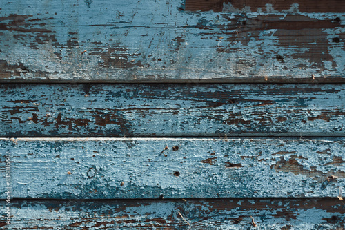 Blue wooden wall, fence, Board texture and background