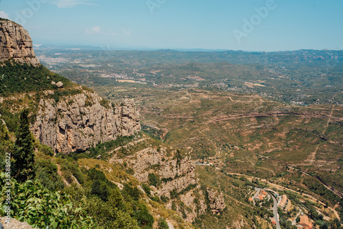 The Montserrat Mountain Spain. The Benedictine monastery of Santa Maria photo