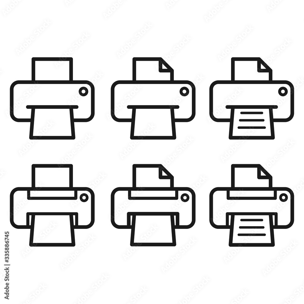 printer icon in trendy flat style printer icon in trendy flat style