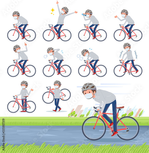 flat type mask grey foodie men_road bike