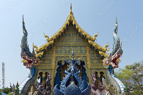 Wat Rong Seur Ten (Blue Temple), Chiang Rai, Thailand, Asia