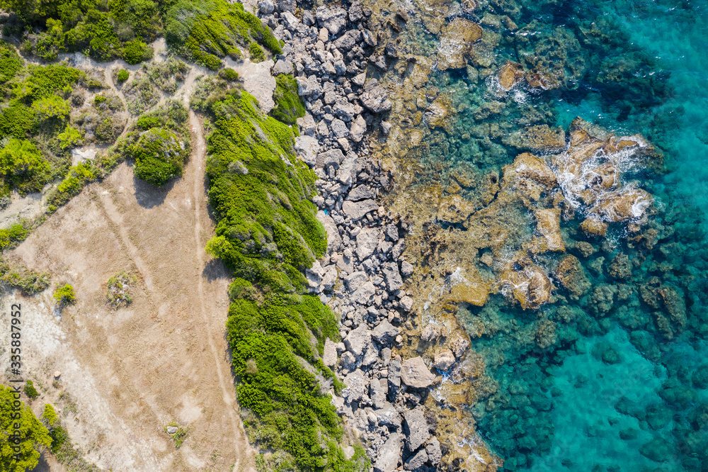 Summer photo of aerial beach and sea Summer photo of aerial beach and sea