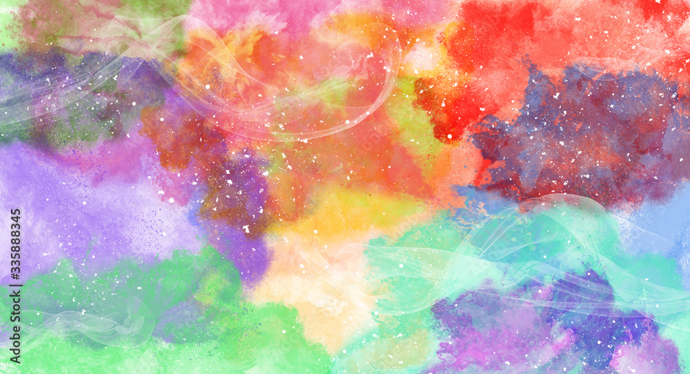 Rainbow abstract watercolor background wallpaper