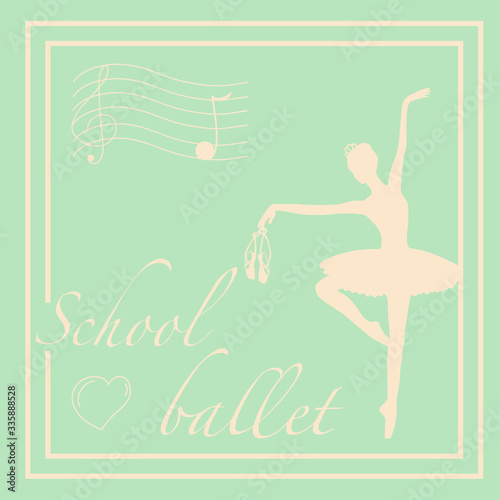 The logo for the School of Ballet, for the design of the Online Social Network. Trend Vector Stock Illustration.