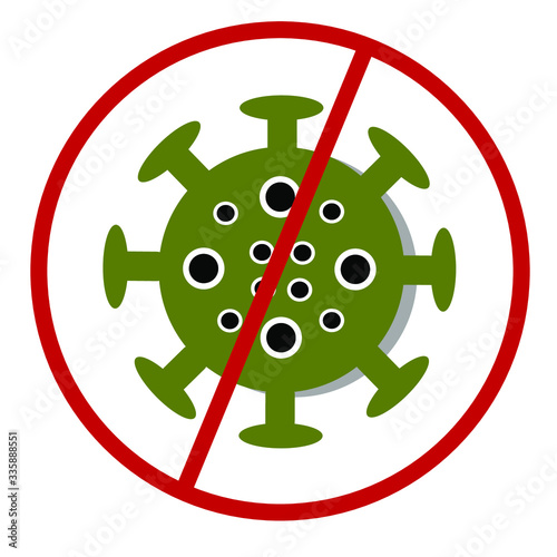 ): Cartoon virus. Stop. The pandemic that has spread across countries is an epidemic. Viruses affecting the human body, animals, plants. Trend Vector Stock Illustration

