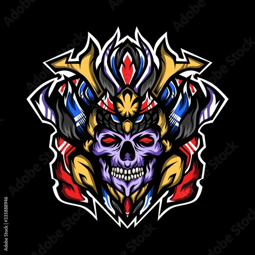 Prince of samurai skulls vector illustration
