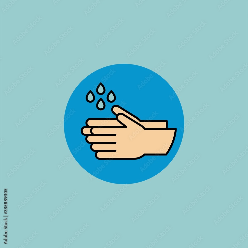 Hand wash flat vector icon. Clean hands flat vector icon Hand wash flat vector icon. Clean hands flat vector icon