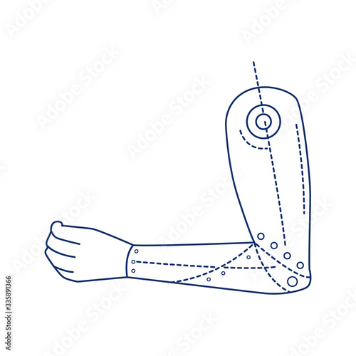 Bio artificial hand black line icon. Type of prosthesis. Replaces an absent natural hand. Pictogram for web page, mobile app, promo. UI UX GUI design element. Editable stroke.