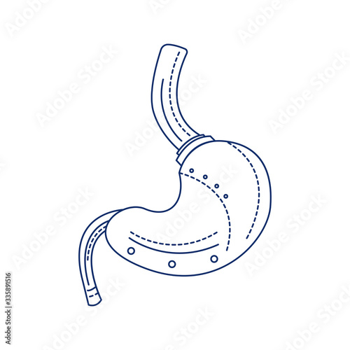 Bio artificial stomach black line icon. High-tech box that physically simulates human digestion. Pictogram for web page, mobile app, promo. UI UX GUI design element. Editable stroke.