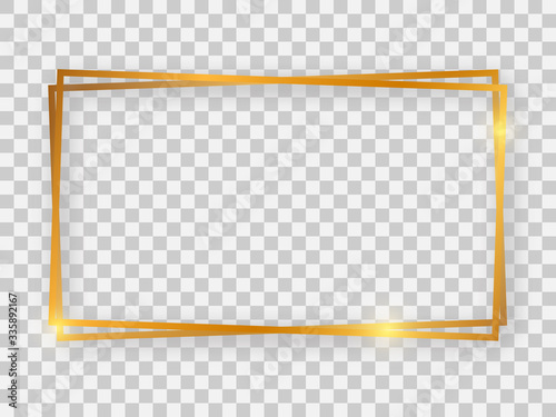 Double gold shiny 16x9 rectangular frame