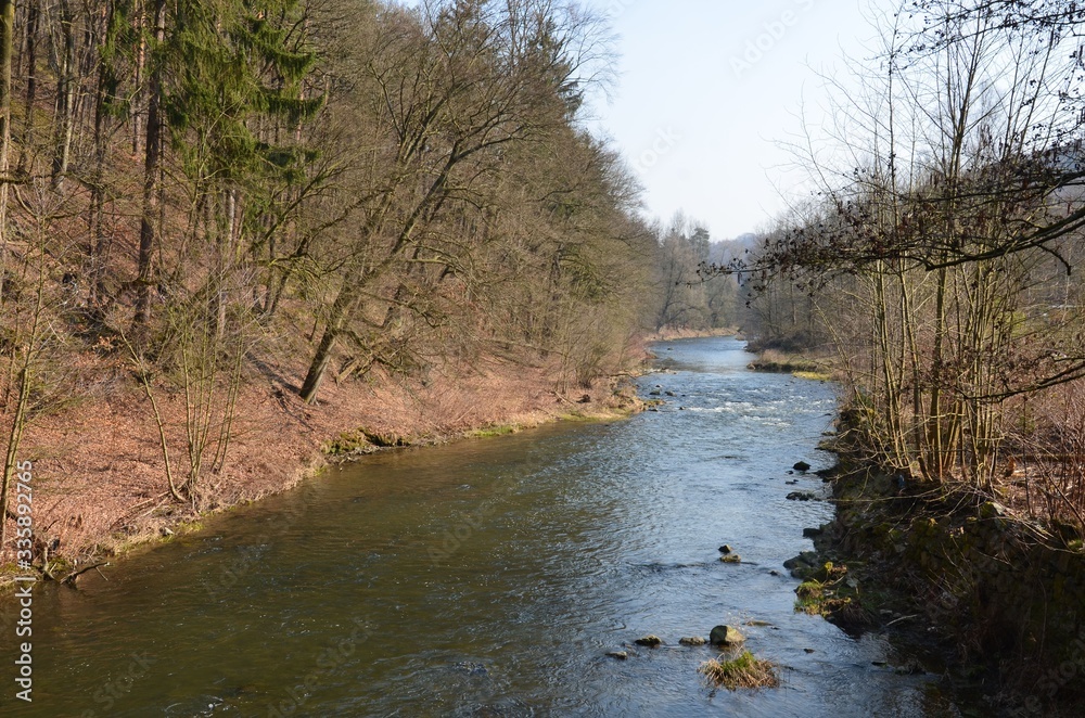 Flusslandschaft im Frühling Flusslandschaft im Frühling