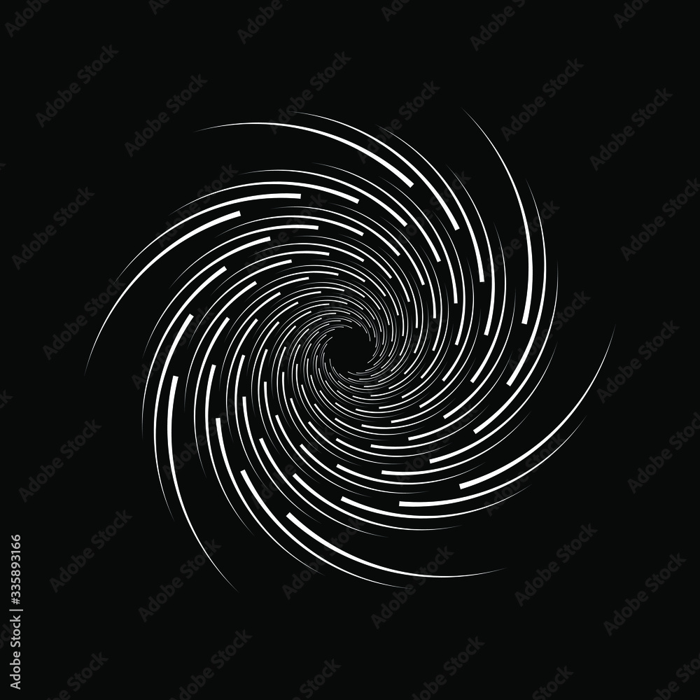 White vector curvy arrow lines in spiral form. Geometric art. Trendy ...