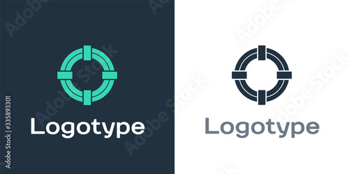 Logotype Lifebuoy icon isolated on white background. Life saving floating lifebuoy for beach, rescue belt for saving people. Logo design template element. Vector Illustration