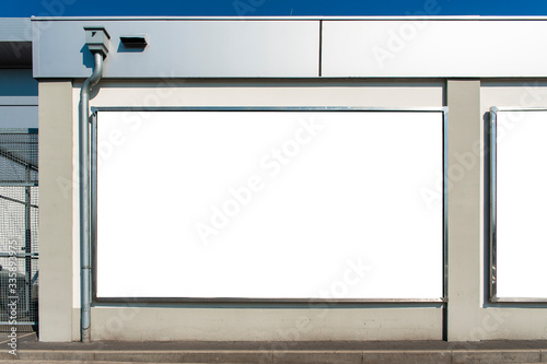 Blank white bullboard for advertisement on the wall photo