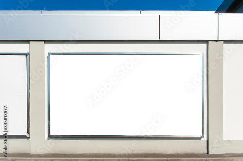 Blank white bullboard for advertisement on the wall photo