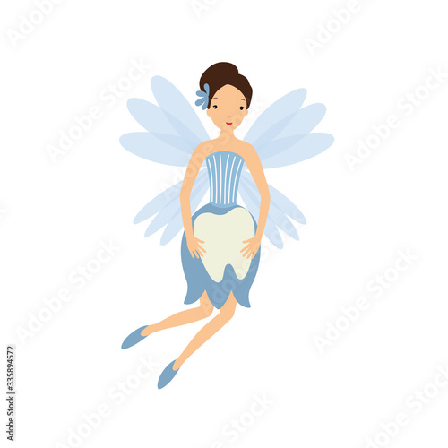 Tooth fairy. Vector illustration isolated on white background.