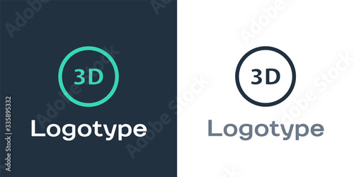 Logotype 3D word icon isolated on white background. Logo design template element. Vector Illustration