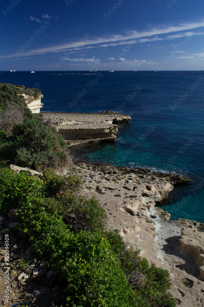 marine panoramas of the bays of Malta