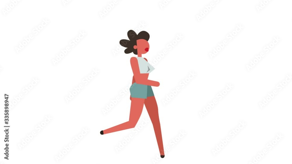 Stick Figure Pictogram Color Woman Girl Character Run Cycle Cartoon Animation Stick Figure Pictogram Color Woman Girl Character Run Cycle Cartoon Animation