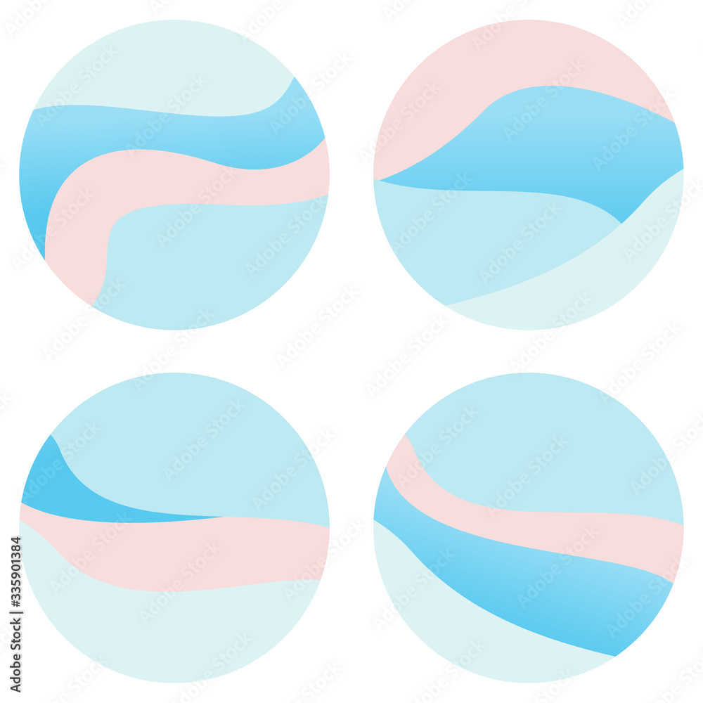 Abstract round circle shapes in pastel colors. Vector abstract balls shapes.