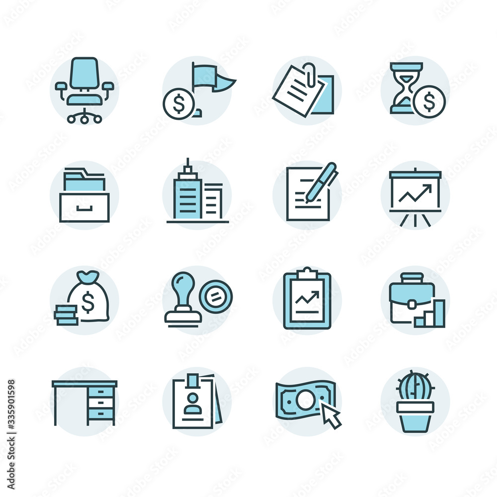 Business Office vector Icon Set
