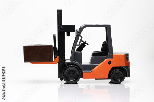 Wallpaper Mural A forklift truck, detail view, forklift in white background Torontodigital.ca