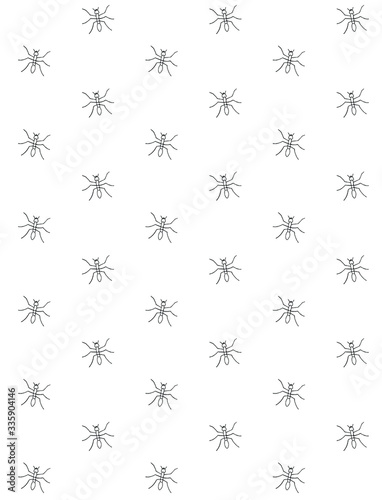 Vector seamless pattern of hand drawn doodle sketch ant isolated on white background