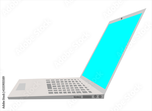 laptop on white background