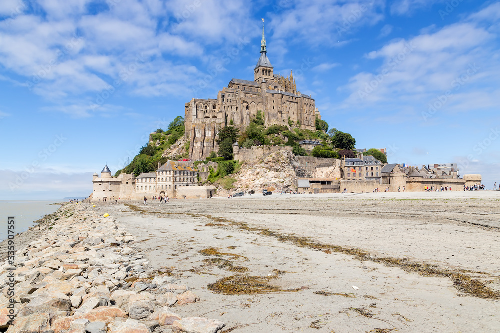 Mont Saint Michel, France. Scenic view of the monastery-fortress