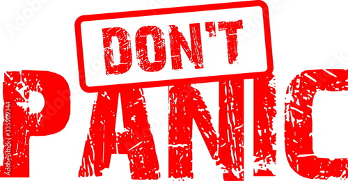 Don`t panic stamp and symbol word 
