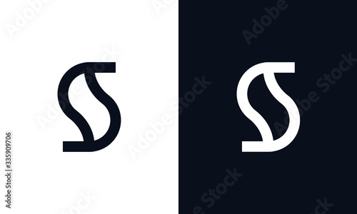 Minimalist modern creative elegant line art letter s logo.