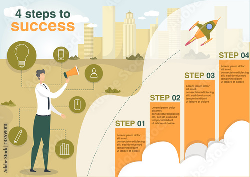 Business Step to Success, Achievment, Motivation.