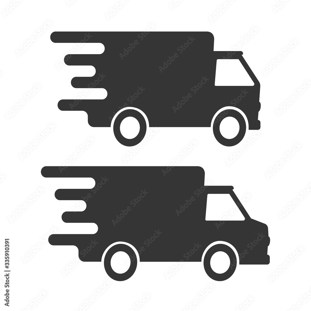 Fast delivery truck icons isolated on white background. Vector EPS 10 Fast delivery truck icons isolated on white background. Vector EPS 10