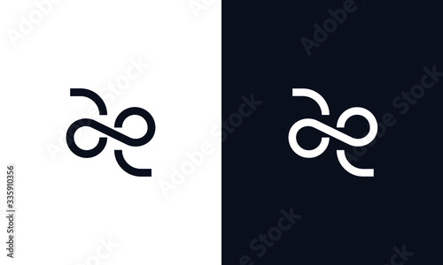 Minimalist Abstract elegant line art letter AE logo. This logo icon incorporate with letter A and E in the creative way. photo
