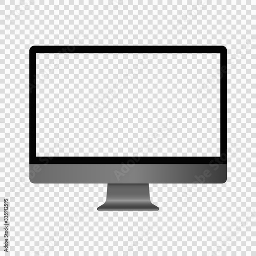 Computer Monitor Display isolated on transparent background. Vector EPS 10