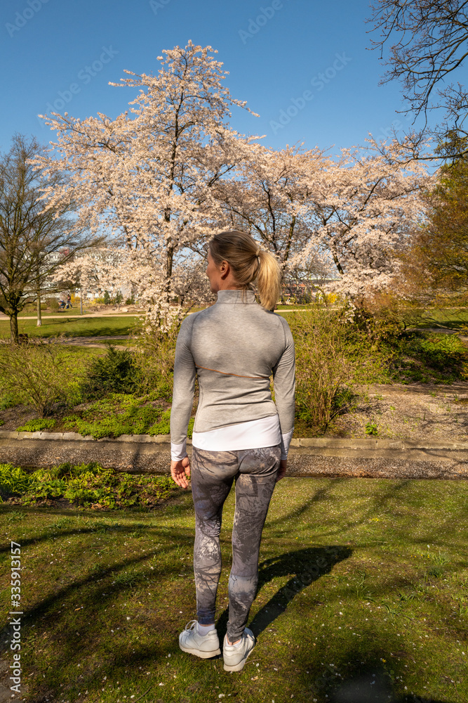 Woman Walking in Park Woman Walking in Park