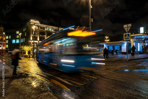 Bus traffic at the city bus terminal