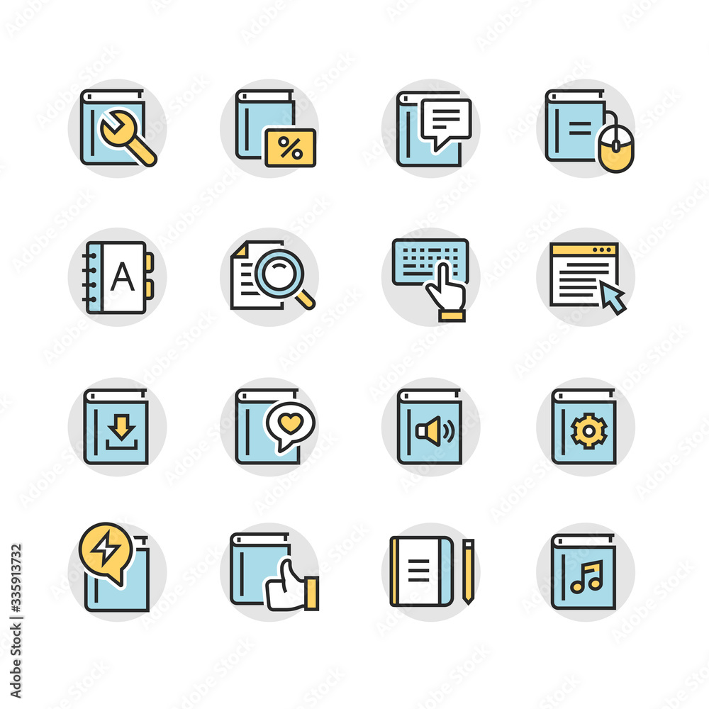 Book icon set in thin line style
Book icon set in thin line style