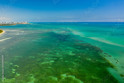 Aerial photoMiami shallow reef water coastal landscape