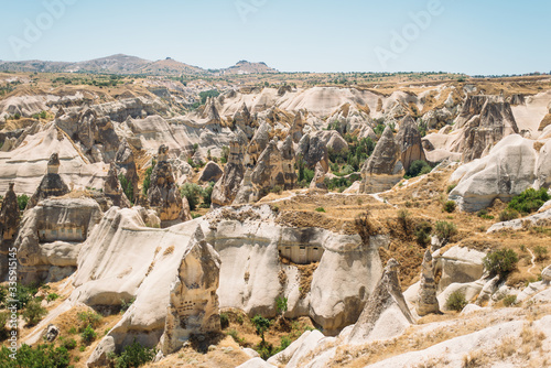 panoramic view of moutain valley in Cappadocia