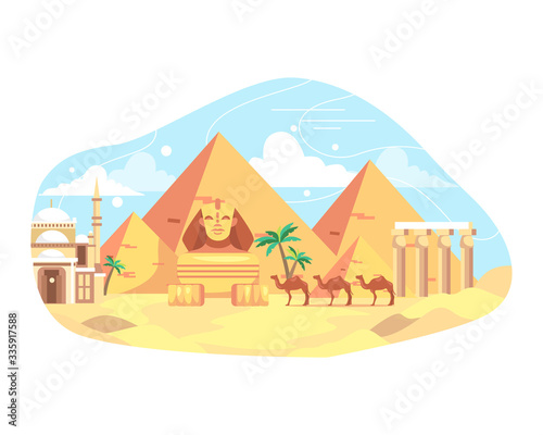 Vector illustration travel and landmark Egypt